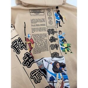 Avatar The Last Airbender Tan Graphic Hoodie Mens Medium Nickelodeon Aang Zuko